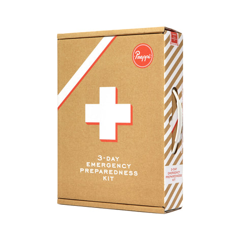 Preppi GoBox 3-Day 72-hour emergency kit, earthquake kit, go bag, kraft cardboard briefcase, food, water, first-aid, car, home, office
